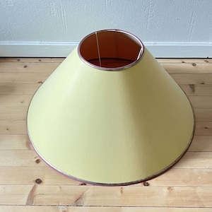 Large Light Yellow Vinyl Fabric Replacement Shade For Floor Lamp Stand 23 3/4 inch