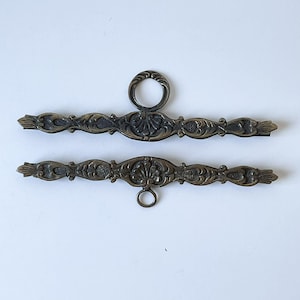 A Set of Brass Hardware for Tapestry Hangers: Scandinavian Bell Pull Wall Art, 9 inch