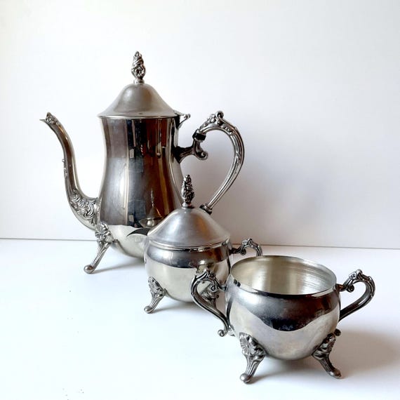 Vintage W. M. Rogers Silver Plate Tea Set: Ornate Floral Design - Etsy