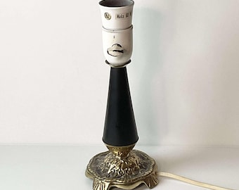 Base per lampada da tavolo decorata in ottone vintage, decorazione per la casa
