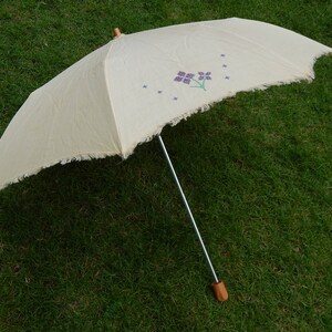 Vintage Beige bestickt Kreuzstich Regenschirm Sonnenschirm | Etsy