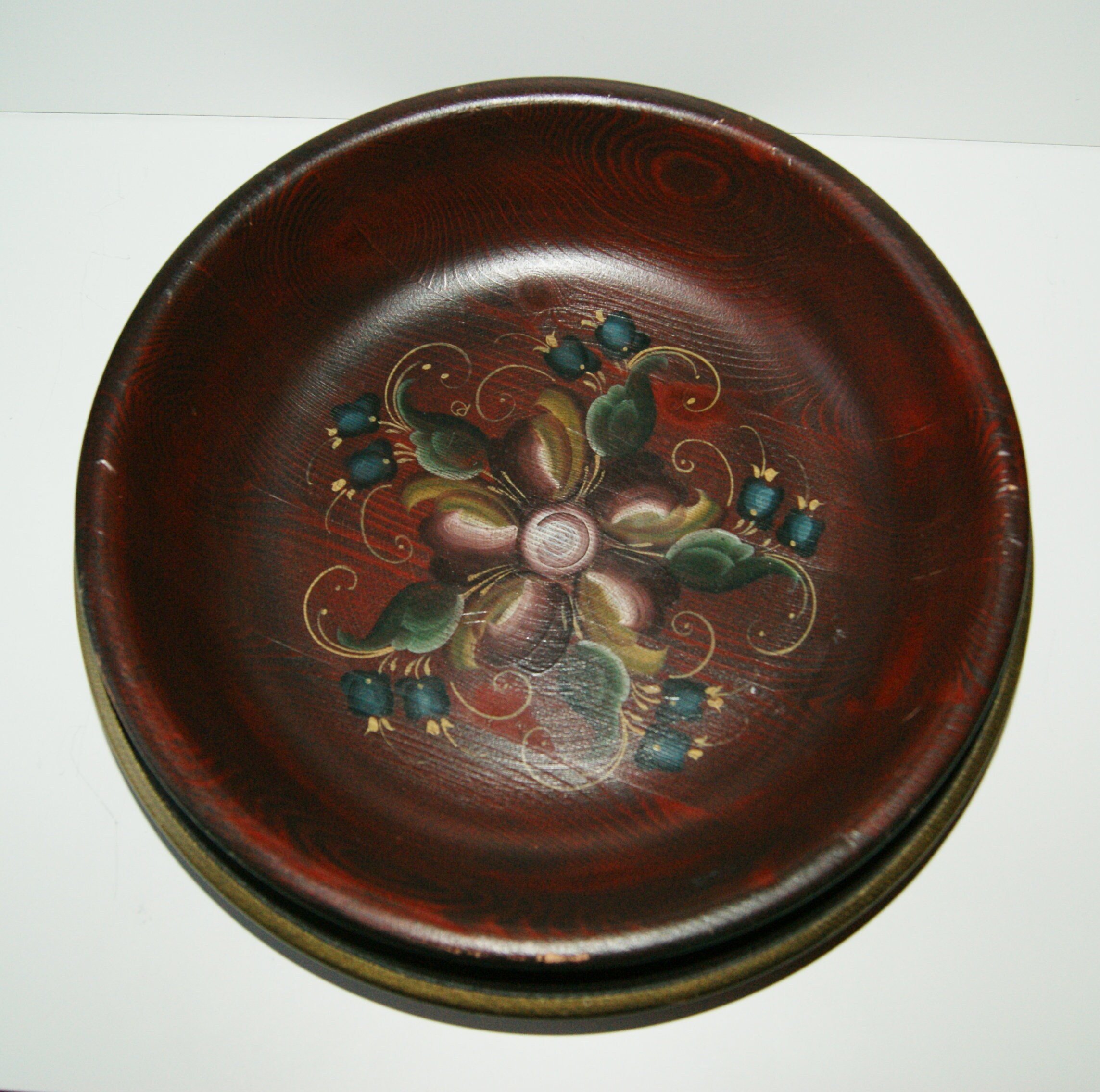 90年代のヴィンテージノルウェーローズマリングハンドペイント木製