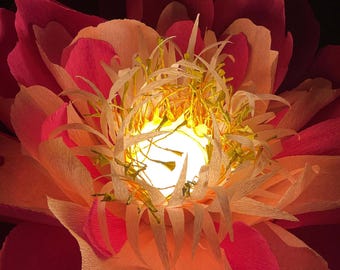 Handgjord hantverkspappersblomma bordslampa Modern heminredning