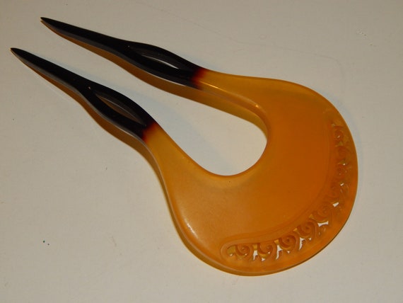 Vintage Japanese celluloid hair comb kanzashi geis