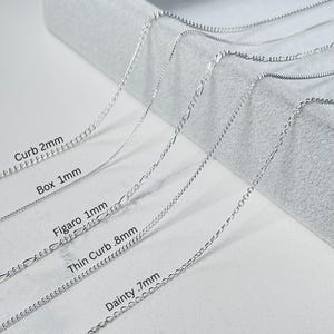 Collana con catena in argento minimalista / Catena a maglie in argento / Collana con catena delicata in argento Figaro Box / Collane delicate /