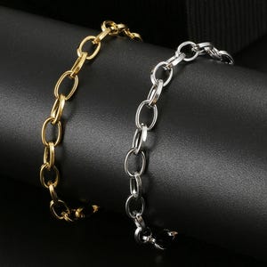Bracciale a catena ovale regolabile riempito in oro 18 carati - Forniture per la creazione di gioielli semilavorati, bracciale in oro per lavori fai da te e design personalizzati, regali