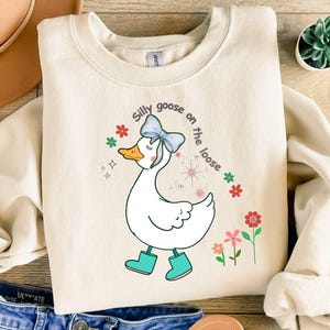 Floral Goose PNG SVG: Vintage Coquette, Funny Meme Shirt (Digital Download)