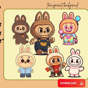 labubu PNG SVG Bundle, Cute Labubu Clipart, labubu png prints, labubu images, Cartoon Character Vectors, labubu designs png, labubu design