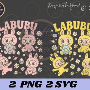 labubu designs png, Trending Pink Cartoon Character Bundle Design,  Easter Coquette Bow Doll For Kids Girls Png,Funny Cartoon Png, Perfect