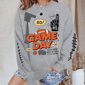 Retro Football Mama Png, Football Collage PNG, Orange And Black Football Png, Football Season Sublimation Design, Game Day Touchdown Png