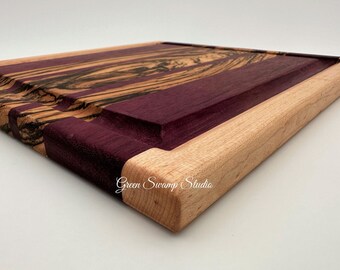 Cutting Board - Purpleheart, Birdseye Maple & Zebrawood