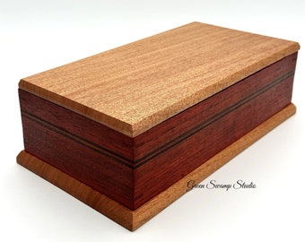 Wood Valet / Keepsake Box - African Mahogany, Padauk & Wenge