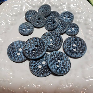 Vintage Metal Button, Royal Blue, Mosaic Blue, Dark Grey,, Blue Grey, Cast Metal, Patina Finish, Heavt, 13, 15 & 18 mm, 10 In Lot