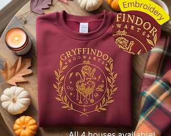 Wizard School Crest Embroidered Sweatshirt, Magic Gift