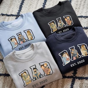 Custom Portrait Embroidered Sweatshirt, Custom Embroidered Photo Dad Sweatshirt, Father Portrait Hoodie from Your Photo, Father&#39;s Day Gift