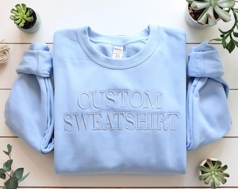 Custom Embroidered Sweatshirt, Personalized Crewneck, Custom Text Embroidered hoodie, varsity style, college shirt, Bachelorette party gift