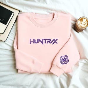 Embroidered Sweatshirt Kpop Hunter Merch, Rumi Mira Zoey Pullover, Kpop Huntryx girl group, anime fan gift, embroidered hoodie