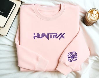 Embroidered Sweatshirt Kpop Hunter Merch, Rumi Mira Zoey Pullover, Kpop Huntryx girl group, anime fan gift, embroidered hoodie