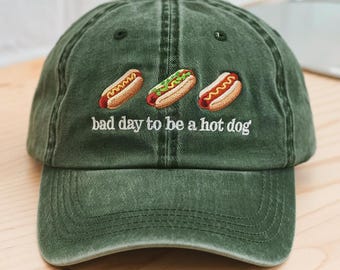 Gorra bordada de perrito caliente, gorra de perrito caliente retro divertido, gorra para mujer del 4 de julio, gorra del Día de los Caídos, gorra del Día del Trabajo