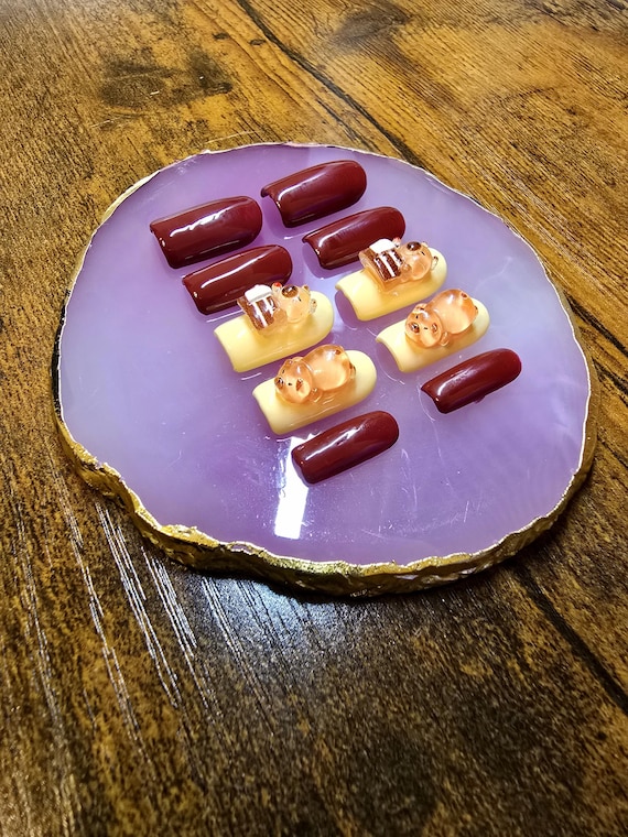 Capybara Charm Press On Nails | Handmade Gel-X Nail Set