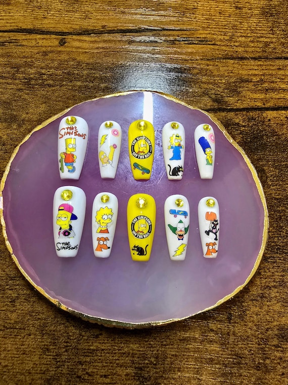 90's Cartoon Press On Nail Set: Reusable Gel-X Nails