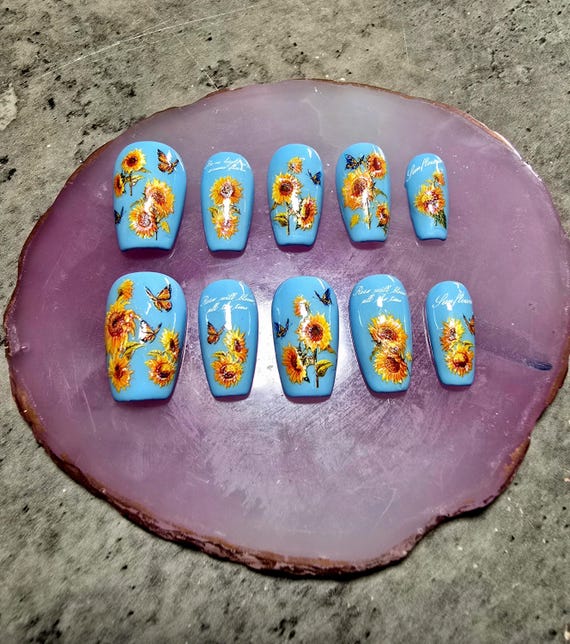 Sunflower Skies Press On Nails Set