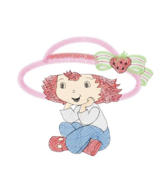 Strawberry shortcake embroidery design, vintage machine embroidery designs, y2k embroidery design, kawaii embroidery design