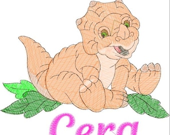 Cera Dinosaurier Land vor unserer Zeit Stickdatei, Vintage Stickdatei