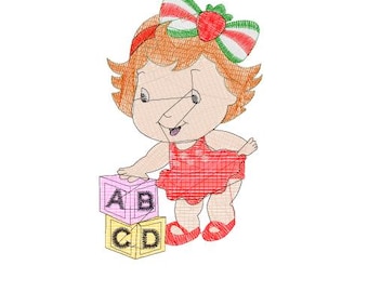 Baby Erdbeerkuchen vintage y2k Stickdatei