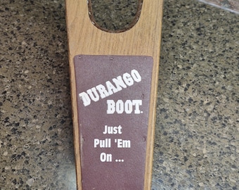 Vintage Durango Boot Jack – 1970s Advertising Wood Boot Puller