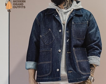 Aufgesetzte Tasche Jeansjacke | Lässiger Button Up Mantel | Alltagskleidung | Vintage Streetwear-Stil