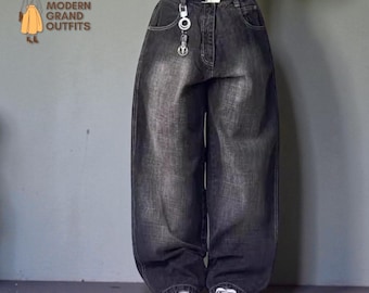 Men's Baggy Denim Jeans | Wide-Leg Washed Vintage Pants | Streetwear Casual Urban Clothing