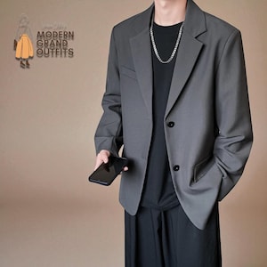 Men&#39;s Casual Blazers | Loose Trendy Suit Jackets | Business Formal Attire | Gift for Him
