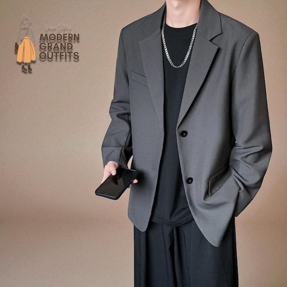 Men's Casual Blazer | Loose Fit Suit Jacket | Minimalist Streetwear | Business Formal Coat