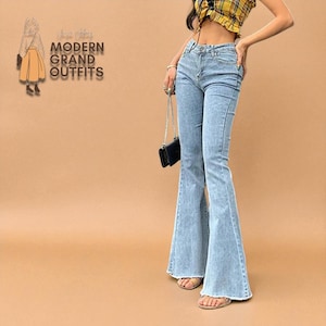 High Waist Flare Denim Jeans: Retro Y2K Streetwear