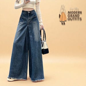 High Waist Wide Leg Jeans | Vintage Loose Denim Pants | Streetwear Palazzo Trousers | Casual Baggy Jeans for Women