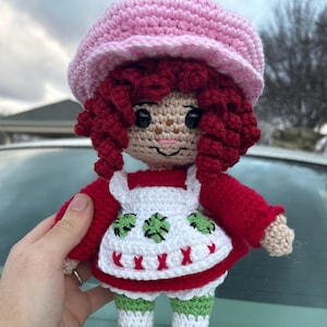 Crochet Strawberry Shortcake Doll | Handmade Plush Character Gift | Amigurumi Strawberry Shortcake Plushie