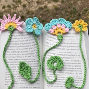 Crochet Flower Bookmark | Handmade Flower Page Marker | Book Lover Gift | Teacher and Reader Gift