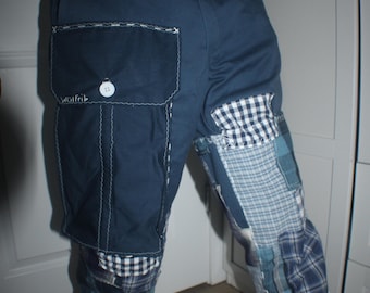 1of1 Blue Patchwork Alternative Pants
