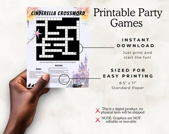 Cruciverba di Cenerentola: gioco per feste di compleanno a tema favola (attività per bambini stampabile in PDF)