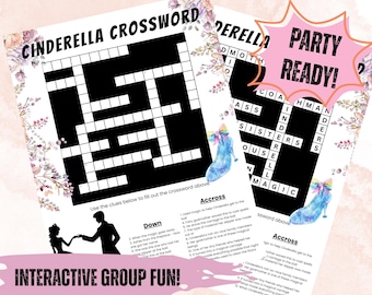 Cruciverba di Cenerentola: gioco per feste di compleanno a tema favola (attività stampabile in PDF)