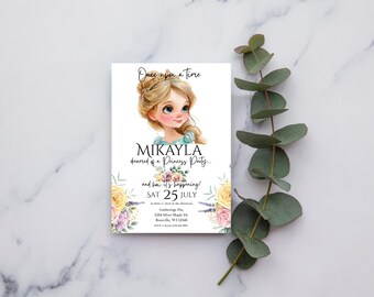 Invito di compleanno modificabile per principessa: Pink Royal Party (download digitale)