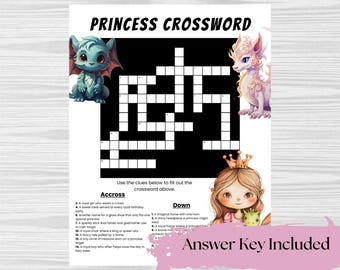 Cruciverba Principessa e Drago: Gioco di Fiabe (Scarica PDF)