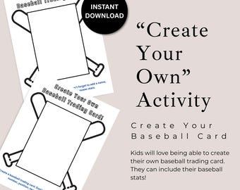 Crea la tua figurina da baseball: attività stampabile per bambini (download digitale)