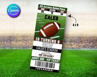 Invito di compleanno per biglietti di calcio / Invito per festa sportiva modificabile / Compleanno per il giorno della partita stampabile / Download digitale / Invito di compleanno per ragazzi