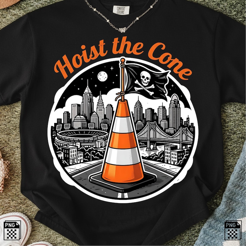 Lustiges Baseball-PNG | Hütchen hochziehen-PNG | Baseball-Humor | Verkehrskegel-Grafik | Sublimations-T-Shirt-Design (PNG) Bild 1