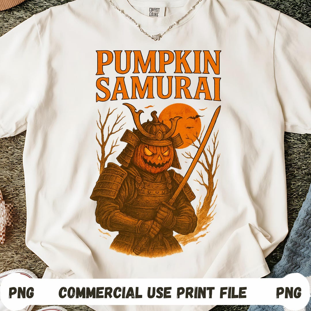 Pumpkin Samurai Halloween Warrior PNG, Samurai Pumpkin Head Clipart ...