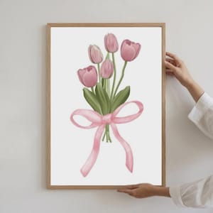 Pink Tulip wall art; digital print