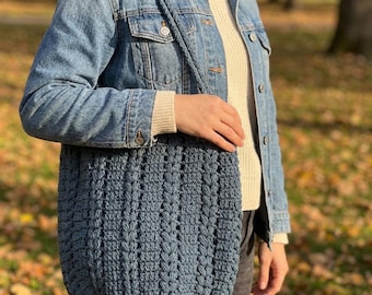 Crocheted Bucket Tote Bag