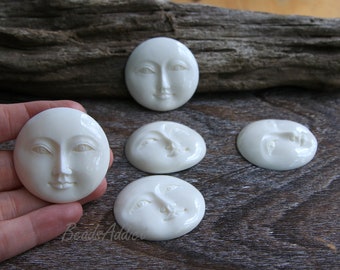 Eyes Open Bone Carving Face Hand Carved Organic Jewelry Designs